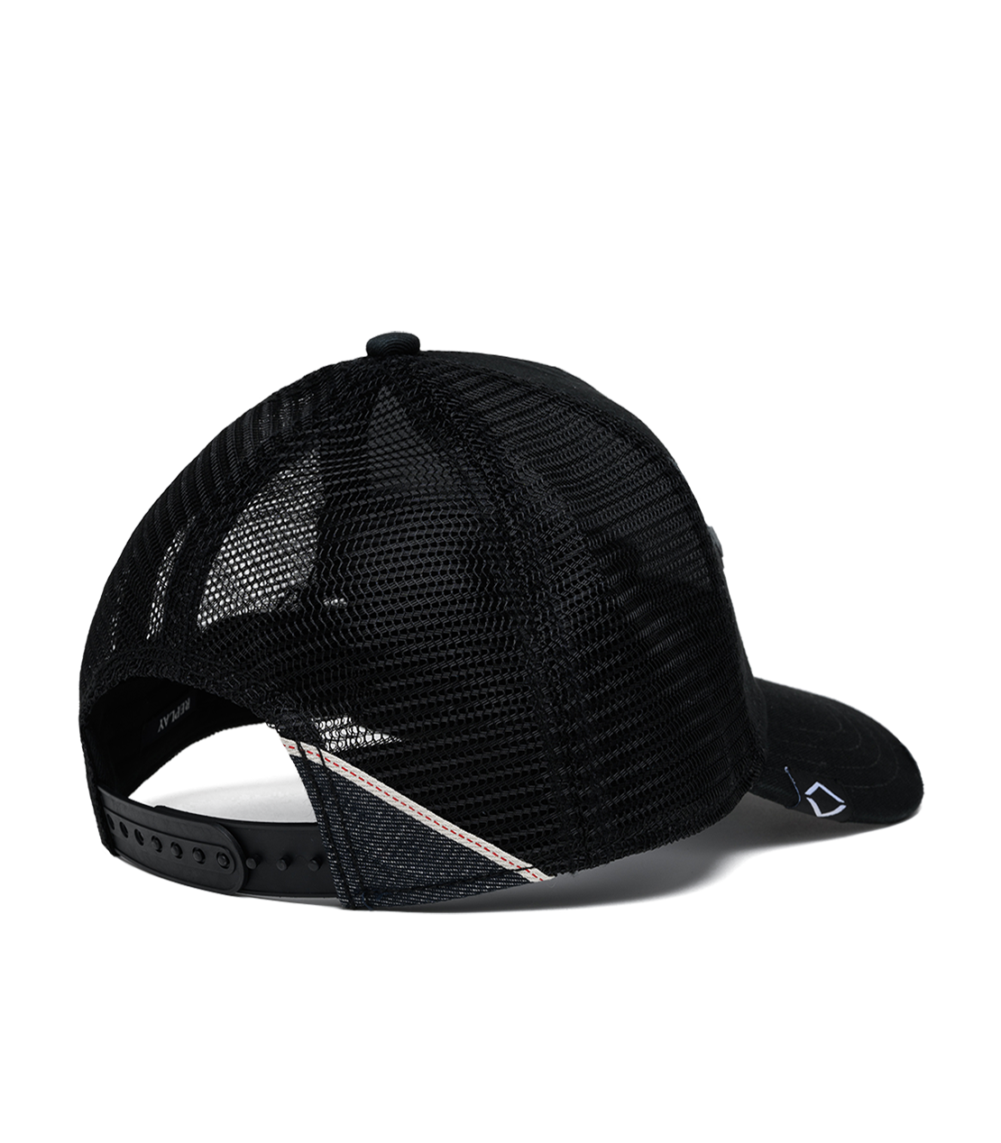 ウオッシュドコットンツイル＆メッシュキャップチェッカーフラッグ 詳細画像 ブラック 2